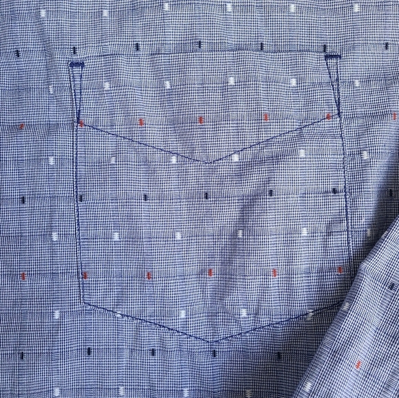 SALE!! Boden Blue Embroiderd Regular Fit Button Down Shirt - Picture 4 of 4